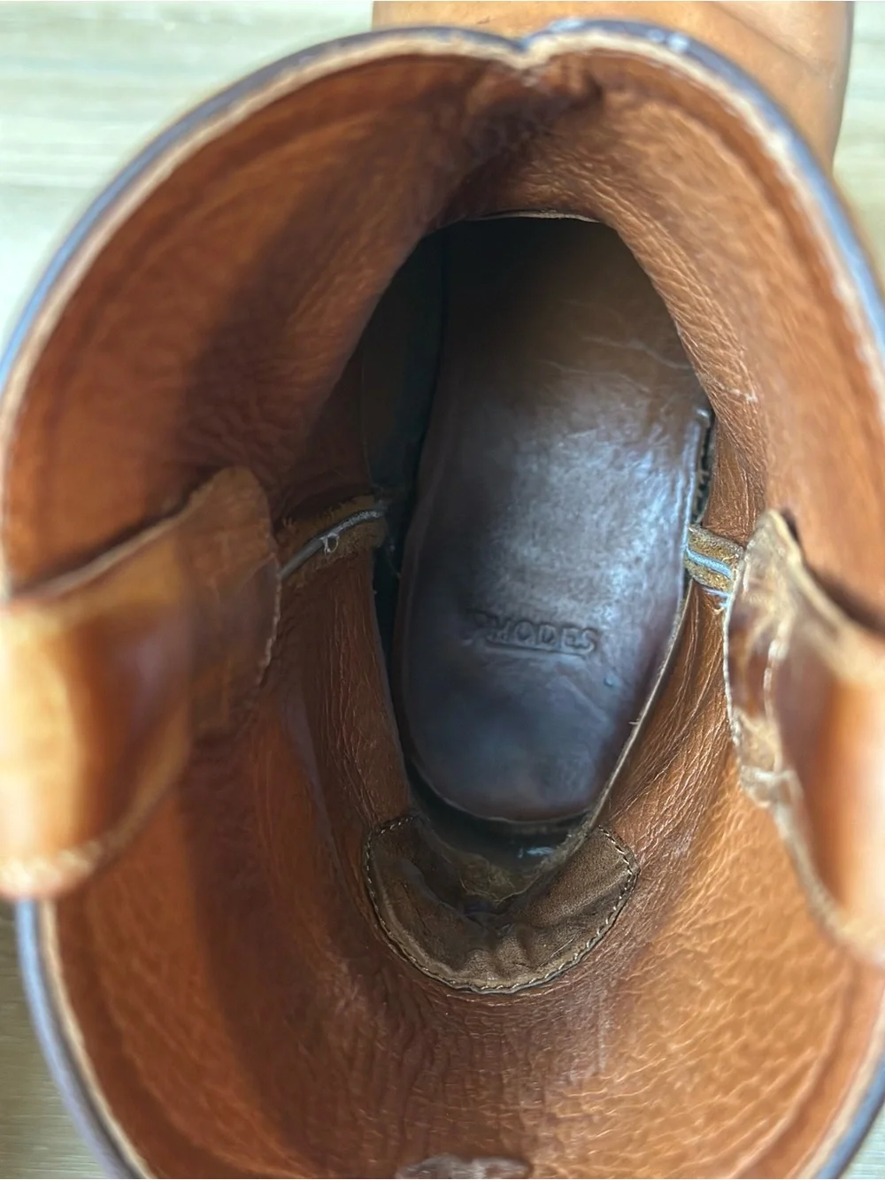 Rhodes Footwear Roper Leather Cowboy Boots Mens 10.5  Tan Brown Huckberry
